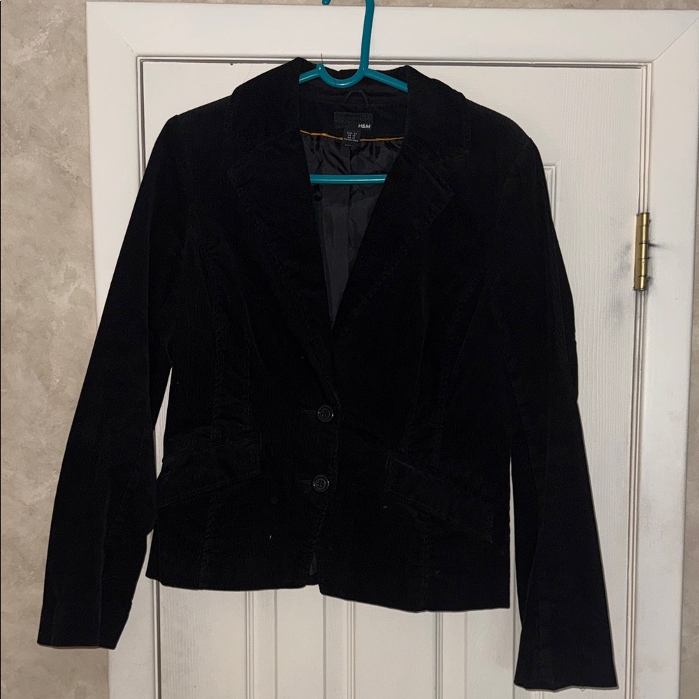 H&M Elegant Black Corduroy Blazer